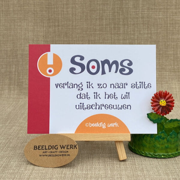 Nummer 11 uit humorvolle SOMS kaartenlijn van Beeldig Werk.