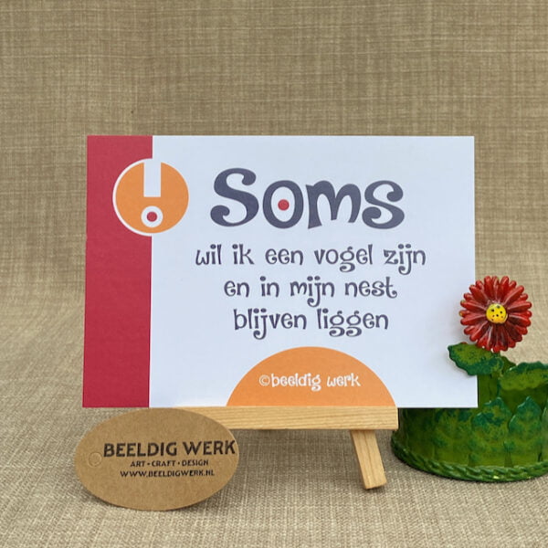 Nummer 12 uit humorvolle SOMS kaartenlijn van Beeldig Werk.
