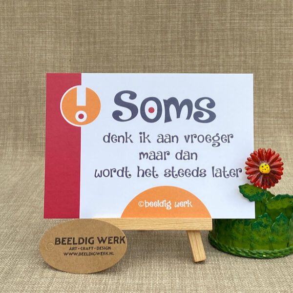 Nummer 13 uit humorvolle SOMS kaartenlijn van Beeldig Werk.
