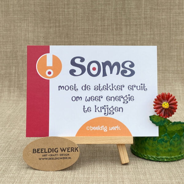 Nummer 17 uit humorvolle SOMS kaartenlijn van Beeldig Werk.