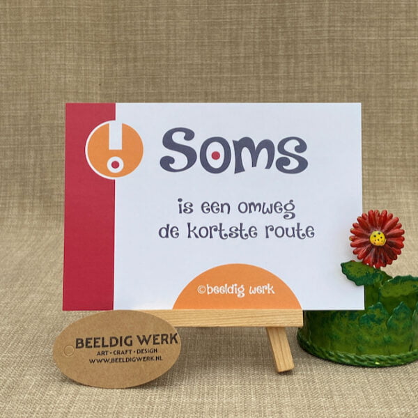Nummer 5 uit humorvolle SOMS kaartenlijn van Beeldig Werk.