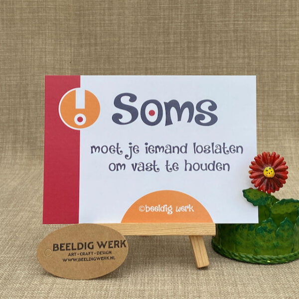 Nummer 6 uit humorvolle SOMS kaartenlijn van Beeldig Werk.