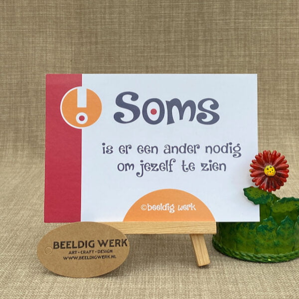 Nummer 9 uit humorvolle SOMS kaartenlijn van Beeldig Werk.