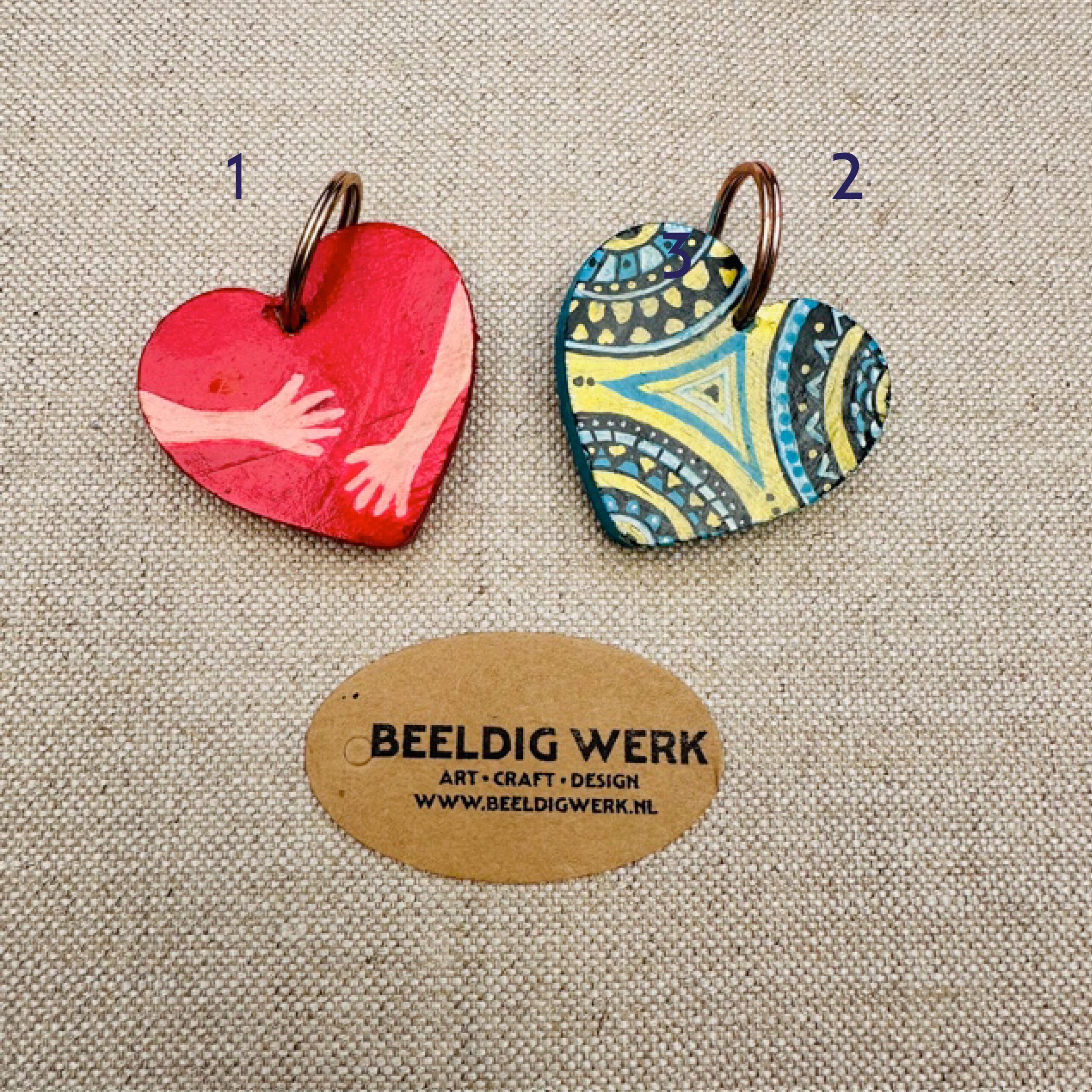 Houten hartje sleutelhanger